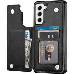 UNKNOWN Galaxy S21 Fe Case, Samsung S21 Fe Wallet Case With Card Holder Kickstand Slim Protective Flip Cover for Samsung