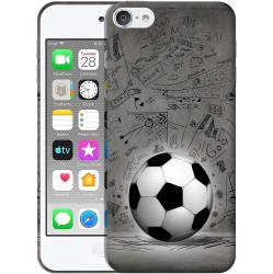 UNKNOWN Ipod Touch 7 Case - Soccer Ball With Art Wall Deisgn Printed Hard Shell Sanp On Protective Designer Back Case In Black
