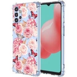 UNKNOWN for Galaxy A32 5G Case Galaxy M32 5G Sm-A326U Case Womens Clear Flower Pattern Slim Case Soft Tpu Cover