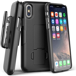 UNKNOWN Iphone Xs Max Belt Clip Holster Case, Ultra Slim (Duraclip) Rubberized Grip Thin Fit Protective Hard Cover