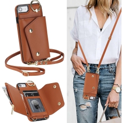 UNKNOWN Iphone 8 Crossbody Case Iphone 7 Crossbody Case Iphone Se Crossbody Case, Lanyard Case With Card Holder Wallet