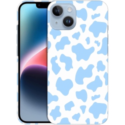 UNKNOWN - Iphone 14 Case, Iphone 14 Hard Case [6.1"] - Cow Skin Pattern Design Printed Slim Plastic Hard Snap In Blue