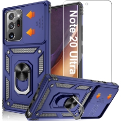 UNKNOWN for Galaxy Note 20 Ultra Case With HD Screen Protector, Build In 360° Rotating Ring Kickstand [Military Grade]
