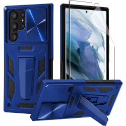 UNKNOWN Military Armor Series Case for Samsung Galaxy S22 Ultra 2022，build-In Kickstand & Camera Protection Sliding
