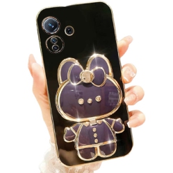 UNKNOWN for Oneplus Nord N30 5G Case Cute With Hidden Mirror Stand, Nord N30 Phone Case Rabbit Design With Camera
