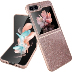 UNKNOWN Compatible Glitter Case for Samsung Galaxy Z Flip 5 5G Case Screen Protector, Luxury Bling Rhinestone Diamond Case