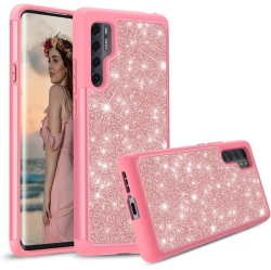 UNKNOWN Sparkling Glitter Bling Phone Case Compatible With Tcl 20 Pro 5G (Pink Rose Gold)