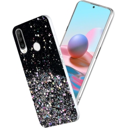 UNKNOWN for Huawei P30 Lite Case Clear Glitter Sparkle Huawei P30 Lite Phone Case Transparent Shockproof In Pink