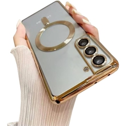 UNKNOWN Galaxy S21+ Plus Case Magnetic [Support Magsafe Charger] Wireless Anti-Scratch Shockproof Plated Bumper Clear