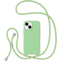 UNKNOWN Crossbody Case for Iphone 15 With Lanyard Strap Adjustable Rope, Liquid Silicone Soft Cover for Iphone 15 6.1