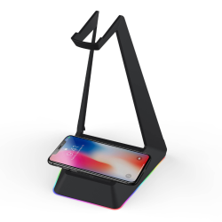 VERNTE Gaming Headset Stand With USB Ports & RGB Lights