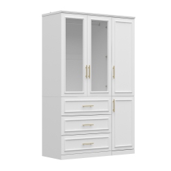 FAMAPY Multi-Functional Wardrobe \w Adjustable Shelves, Dual Hanging Rods, And Spacious Drawers for Efficient Storage (47.4" W X 19.3" D X 74.8" H)
