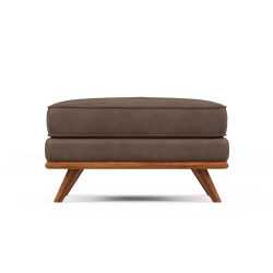 VALENCIA Artisan Leather Ottoman, Chocolate