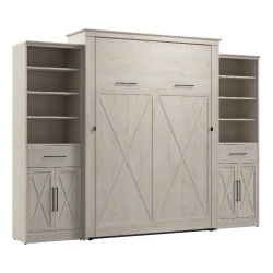BESTAR CANADA Bestar Key West Queen Murphy Bed And Wardrobes (119W) - Engineered Wood In In White