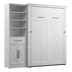 BESTAR CANADA Bestar Key West Full Murphy Bed With Wardrobe (88W) - Engineered Wood In In White