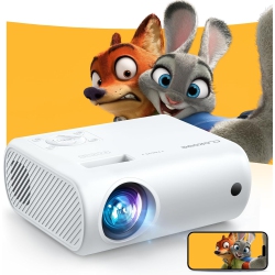 CLOKOWE Mini Projector, 2024 Upgraded Portable Projector With 9000 Lux And Full HD 1080P, Movie Projector
