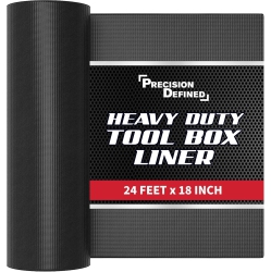 PRECISION DEFINED Tool Box Liner Professional Grade, 18" X 24 Ft | Tool Box Drawer Liner In Black