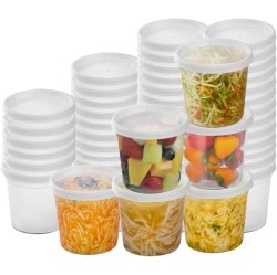 SQUATZ 100 Microwavable Food Container - 32OZ Translucent Meal Box Storage \w Lids, Ideal for Storing Soups, Condiments, Sauces, Dressing, Salads