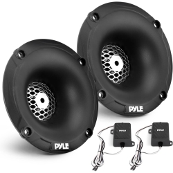 PYLE Marine Tweeter Speaker System, One Pair 1Inch Pei Dome Tweeter \w Horn Diffuser, 120 Watts Max Power \w 4 Ohm Impedance, Ip-X5 Marine Grade