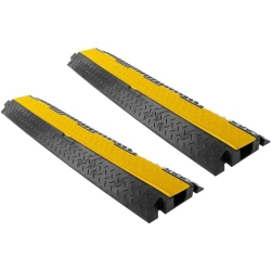 PYLE Cable Protector Floor Cover Ramp - 1 Channel Cable Protector Rubber Floor Cord Concealer