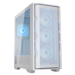 COUGAR Uniface RGB Mid Tower Atx Computer Case, Tempered Glass Side Panel, 4 X 120MM Argb Fans Pre-Installed In White