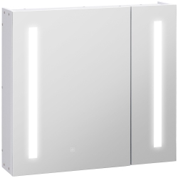KLEANKIN Led Medicine Cabinet \w Mirror And Lights, 27.5" X 25.5" Lighted Bathroom Wall Cabinet, Bathroom Mirror Cabinet \w Adjustable Shelf, USB