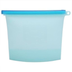 ISTAR 1500 Ml Silicone Food Storage Bag, Reusable Silicone Food Storage Bag for Fruit, Vegetables, Meat - In Blue
