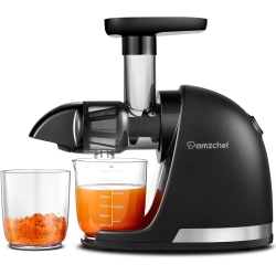 AMZCHEF Masticating Juicer Machines, Slow Cold Press Juicer \w Reverse Function, High Juice Yield, Easy Clean \w Brush, Recipes for High Nutrient