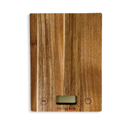 JS GOURMET - Digital Kitchen Scale With Lcd Display, Made Of Acacia Wood