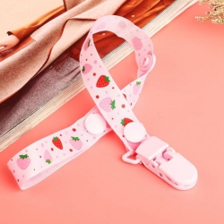 ISTAR Baby Clip Pacifier Holder, Baby Elderly Adult Adjustable Assorted Colour Bib Clip Neck Strap Napkin Clip Lanyard - In Pink
