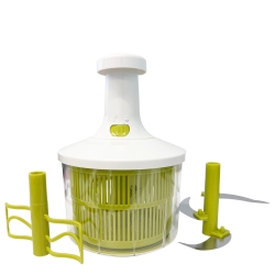 JS GOURMET - 3 In 1 Chopper, Salad Spinner And Mixer, 1850Ml Capacity In Green