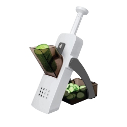 JS GOURMET - Multi-Use Mandoline Slicer With Stainless Steel Blade, Non-Slip Feet In White