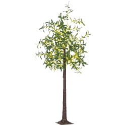 HOMCOM 6Ft Lighted Olive Tree \w 300 Warm White Led Lights, Artificial Olive Tree \w Lights for Indoor, Party, Wedding, Christmas, Home Decoration