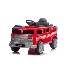 FREDDO Fire Truck 12V for 3-8Yrs: Mp3, Bluetooth, Led, Radio, Leather Seat, Storage