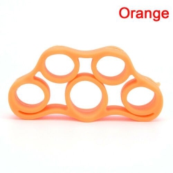 ISTAR 1PC Finger Trainer Resistance Band - Rubber Grip Strengthener Hand Exerciser In Orange