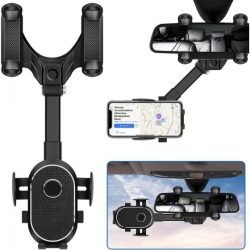 ISTAR Universal 360° Rotatable And Retractable Car Phone Holder Rearview Mirror Bracket