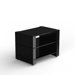 BLOK HIFI Blok Stax 2G - 3-Shelf Collection (18 3/8" High), High Gloss Black/black Glass