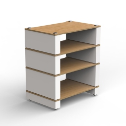 BLOK HIFI Blok Stax 2G - 4-Shelf Collection (27 7/8" High), Satin White/natural Ash