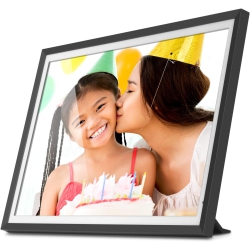 ALURATEK Dual-Band 2.4Ghz, 5Ghz Wifi Touchscreen Digital Photo Frame With 3K Resolution, Light Sensor And 32GB Built-In Memory - 13.5 Inch