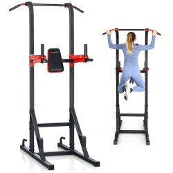COSTWAY Goplus Multi-Function Power Tower Pull Up Bar Dip Stand Home Gym Full-Body Workout