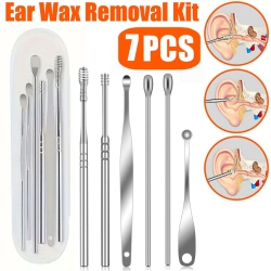 ISTAR Ear Wax Cleaner Reusable Ear Cleaning Tools Kit \w Aluminum Tube - Ear Pick Wax Remover Tool Kit \w Ear Curette Cleaner And Spring Ear Buds