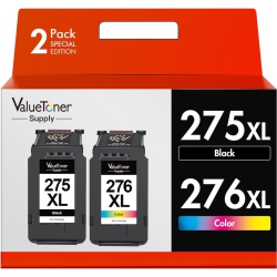 VALUETONER Refurbished (Excellent) Ink Cartridge Replacement for Canon 275Xl And 276Xl Combo Pack Pg-275 Cl-276 for Pixma Ts3500 Ts3522 Ts3520