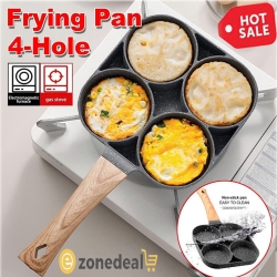 ISTAR 4-Hole Omelet Pan for Burger Egg Ham Pancake Maker