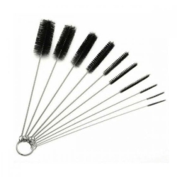 ISTAR 10-Piece Straw Cleaning Brush Set – Food-Grade Nylon Bristles, Stainless Steel Handle, Spiral Design for Thorough Cleaning