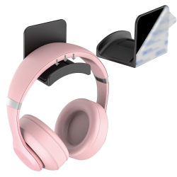 HLD Headphone Stand Headset Holder - Adhesive Gaming Headphone Hanger Hook Desk Mount for Most Headphone & Controller (Black)