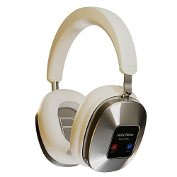 VERNTE Anc Wireless Headphones, Voice Assistant, 128GB Storage, Hybrid Active Noise Cancelling, Lte, Wifi, Bluetooth, Os, 2” Screen - In White