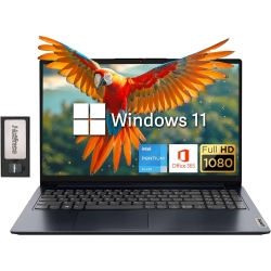 LENOVO Ideapad 15.6" Fhd Laptop for Business, Intel Pentium 4-Core Cpu, 672GB Storage(512GB SSD+160GB Docking Station Set), 12GB Ram, 1 Year Office
