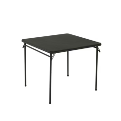 COSCO Square Vinyl Folding Table In In Black