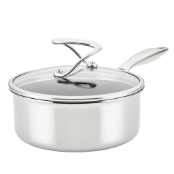 CIRCULON Clad Stainless Steel Saucepan With Glass Lid And Hybrid Steelshield And Nonstick Technology, 2-Quart, 1.9L, S