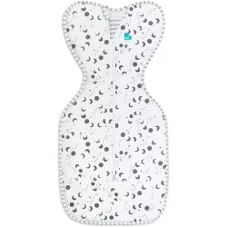 LOVE TO DREAM Swaddle Up Bamboo Silky-Lux Lite Bag 0.2 Tog - Moonscape (Newborn, 5-8.5 Lbs) In White